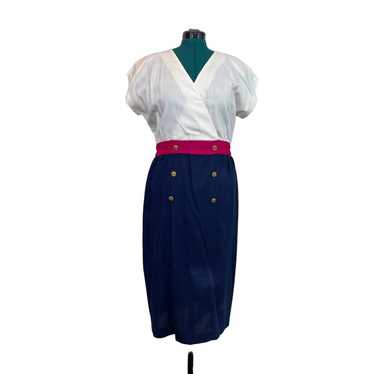 Vintage Periwinkle Two Tone Dress, Size 16 - image 1