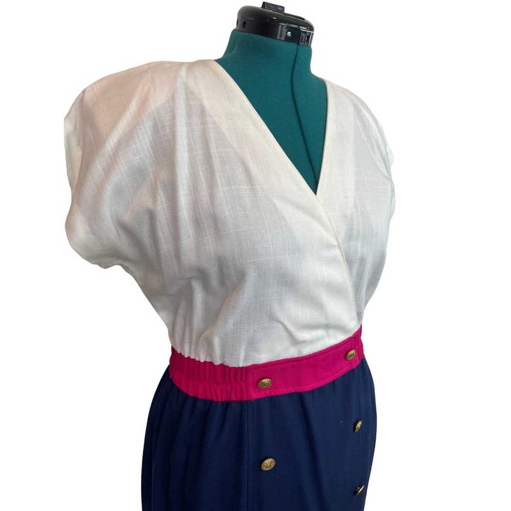 Vintage Periwinkle Two Tone Dress, Size 16 - image 2