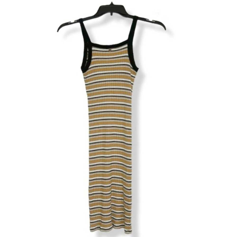 VOLCOM Yellow & Black Striped Bodycon Tank Dress … - image 2