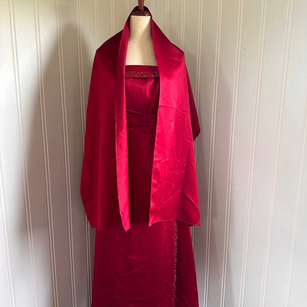 Vintage 90s/Y2K Red Whimsigoth Maxi Prom Dress si… - image 11