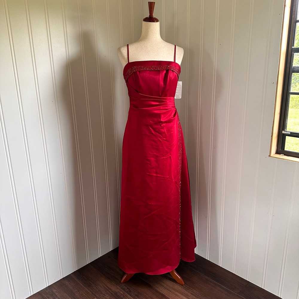 Vintage 90s/Y2K Red Whimsigoth Maxi Prom Dress si… - image 1