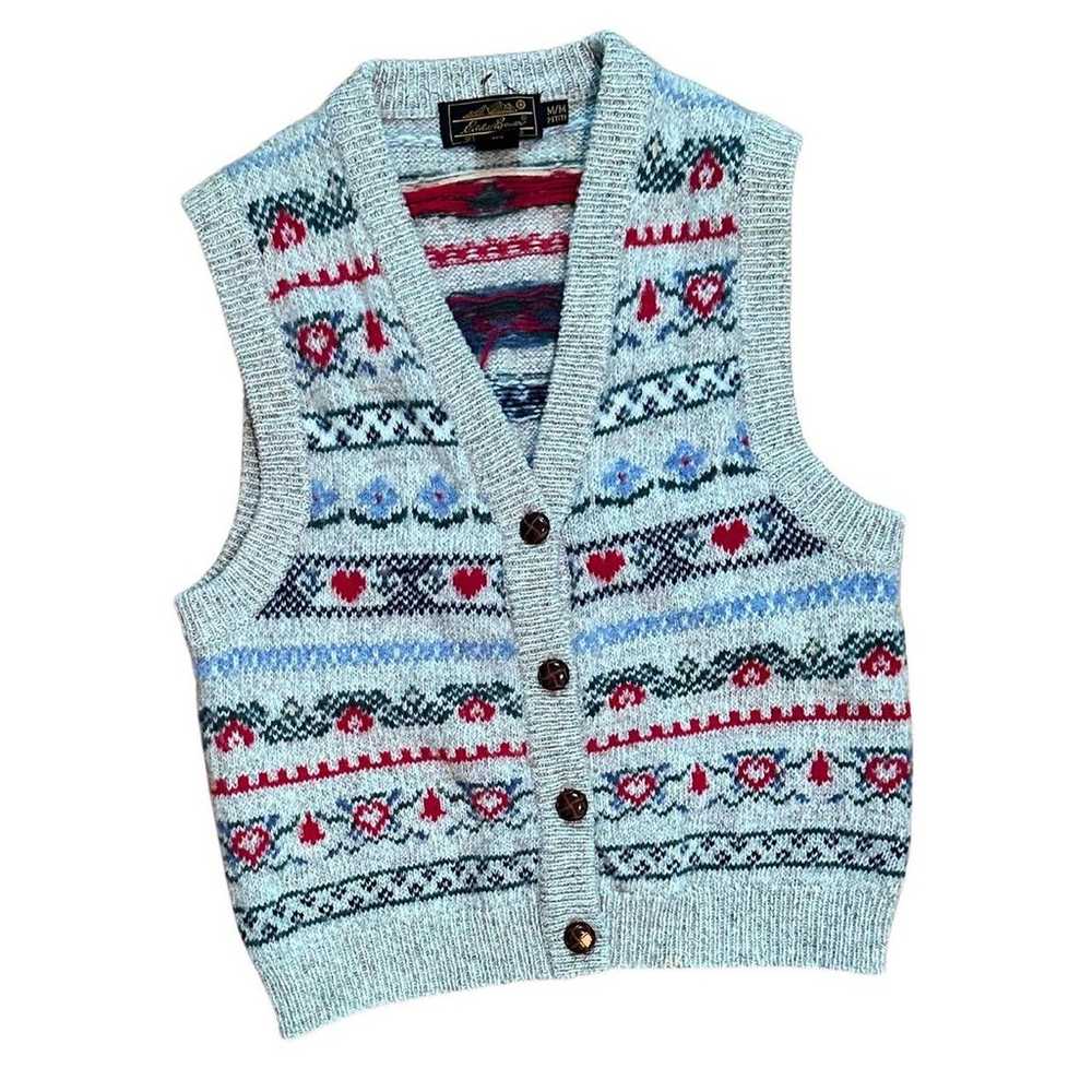 Vintage Eddie Bauer Button Up Sweater Vest - image 1