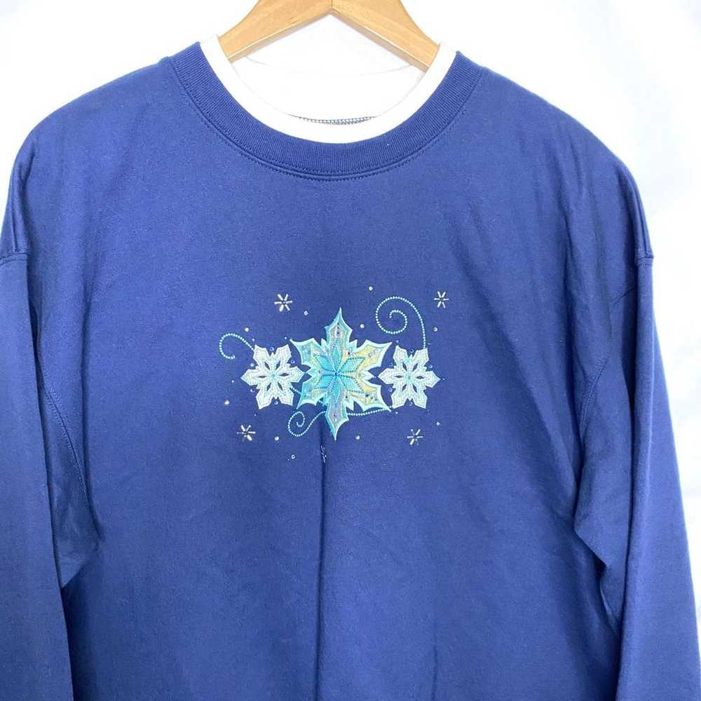 Vintage Flower Embroidered Graphic Sweat - image 2
