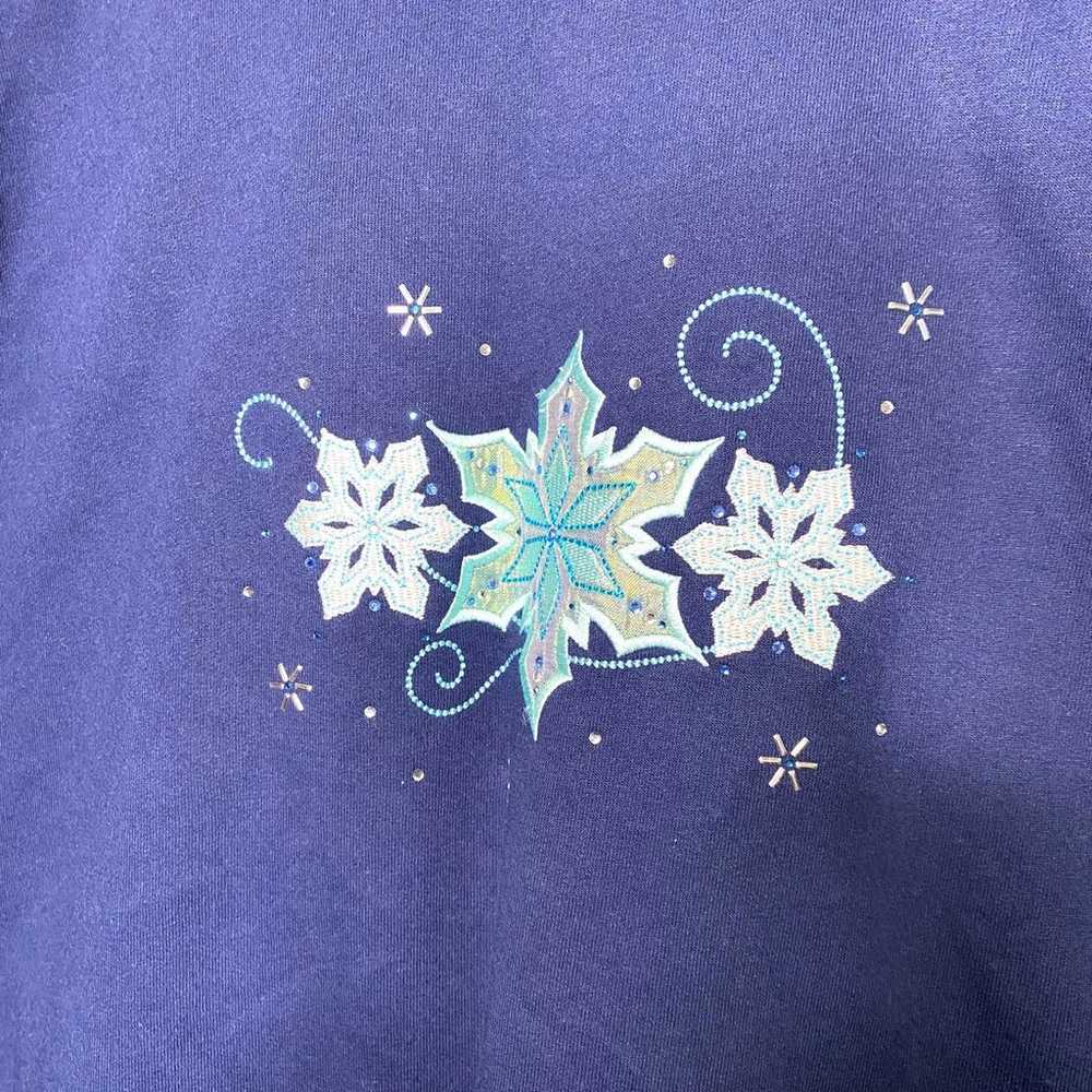 Vintage Flower Embroidered Graphic Sweat - image 3