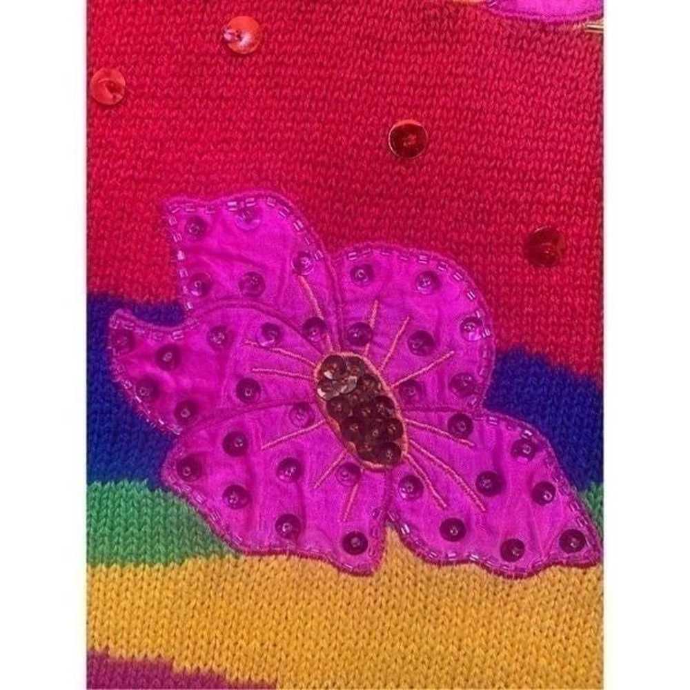 Vintage Eminent Sweater Bright Multicolored Sequi… - image 10