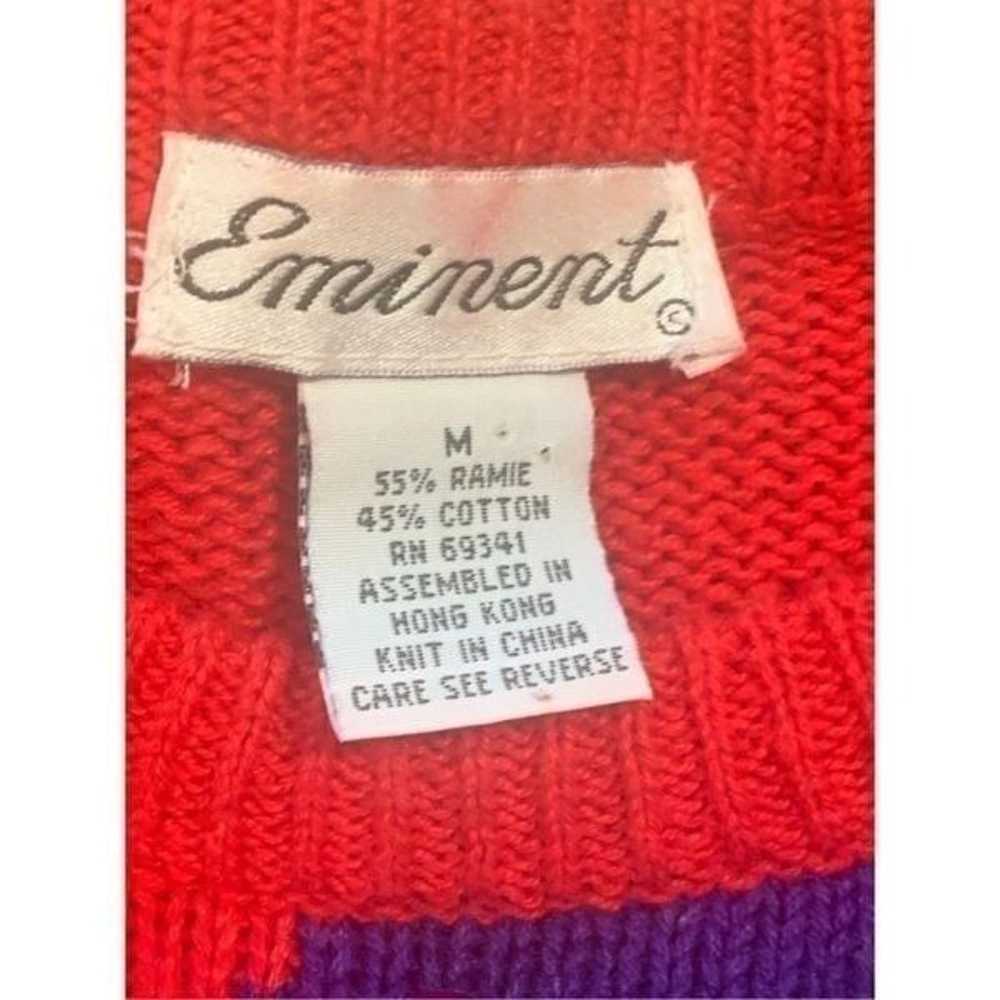 Vintage Eminent Sweater Bright Multicolored Sequi… - image 11