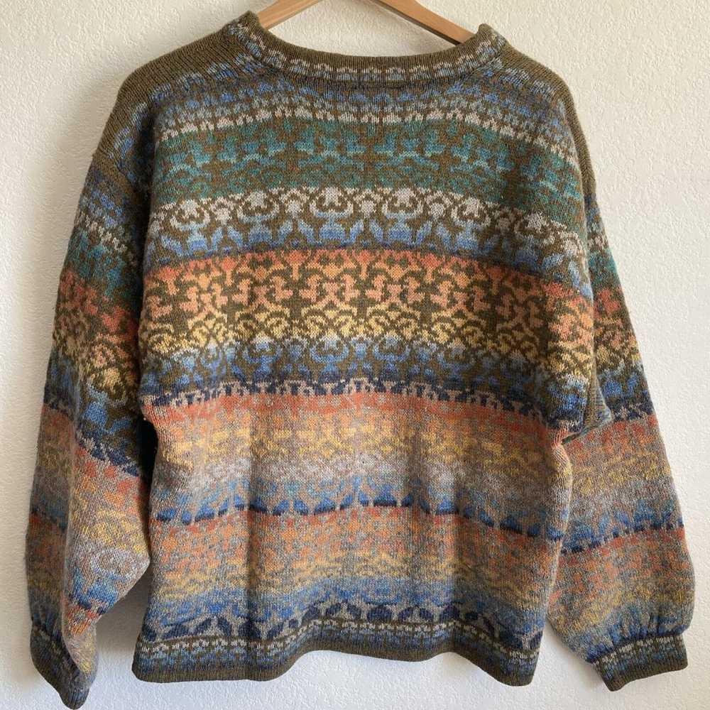 Rachel Grimmer Sweater Vtg Hand Made 100% Wool Pu… - image 2