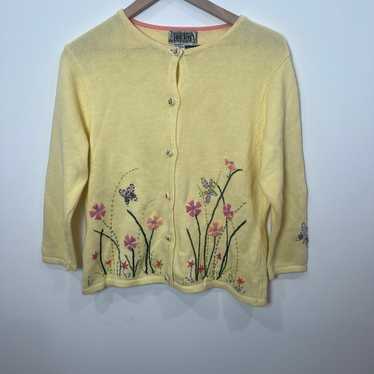 Vintage Curio Spring Embroidered Cardigan Sweater