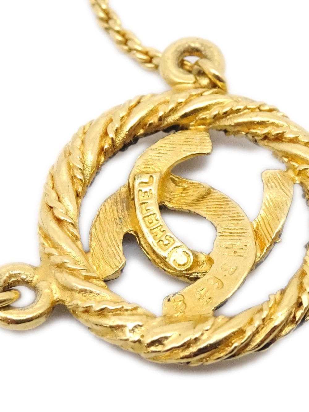 CHANEL Pre-Owned 1971-1980 cut-out CC pendant nec… - image 3