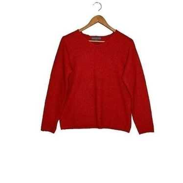 Northern Isles Women Red Long Sleeve V Neck Sweat… - image 1