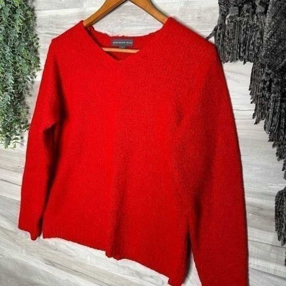 Northern Isles Women Red Long Sleeve V Neck Sweat… - image 3
