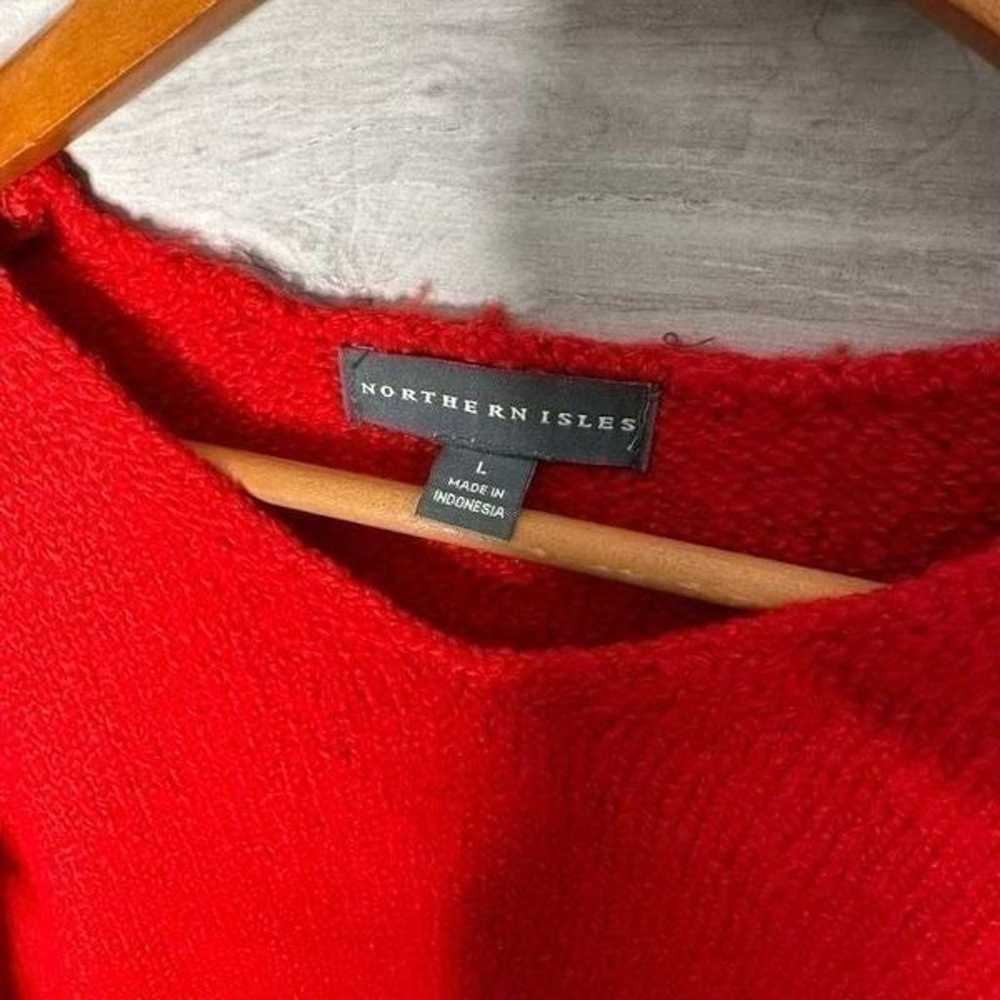 Northern Isles Women Red Long Sleeve V Neck Sweat… - image 4