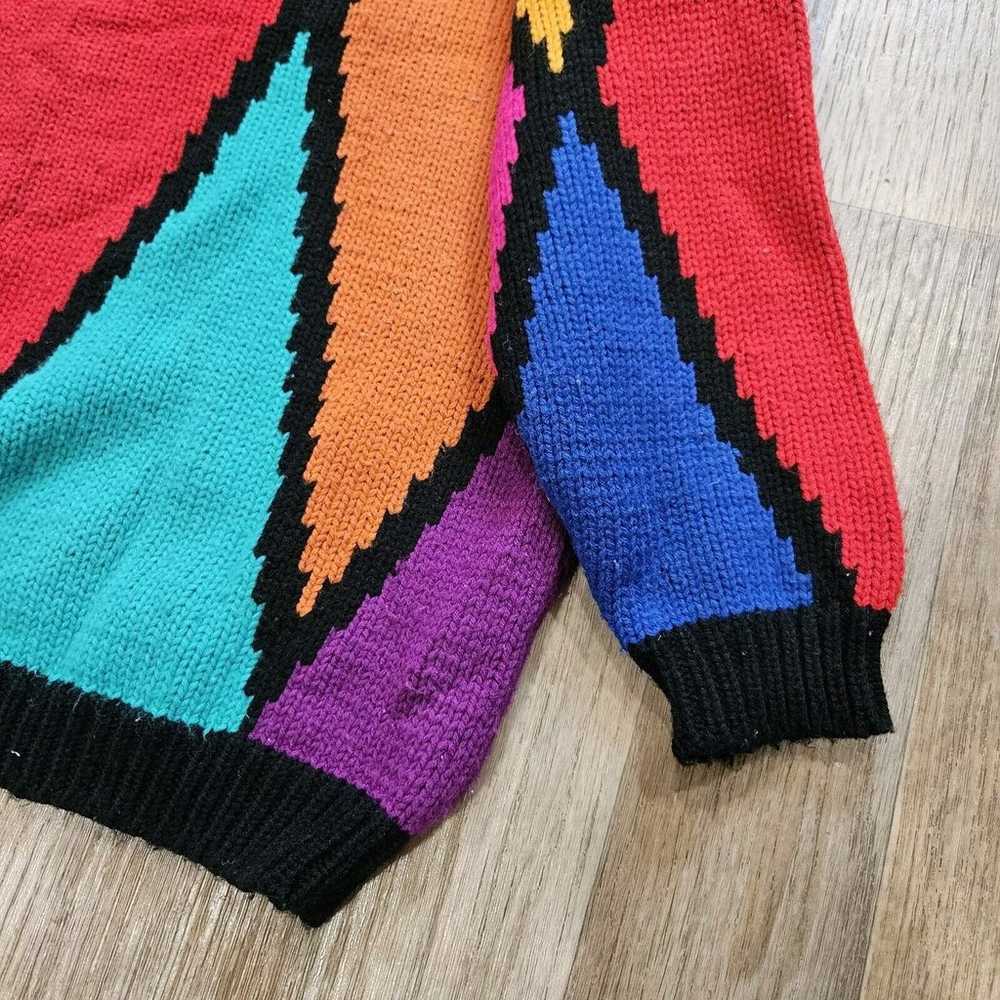 Vtg 80s Colorblock Sweater Womens Size 22W 2XL Mu… - image 3