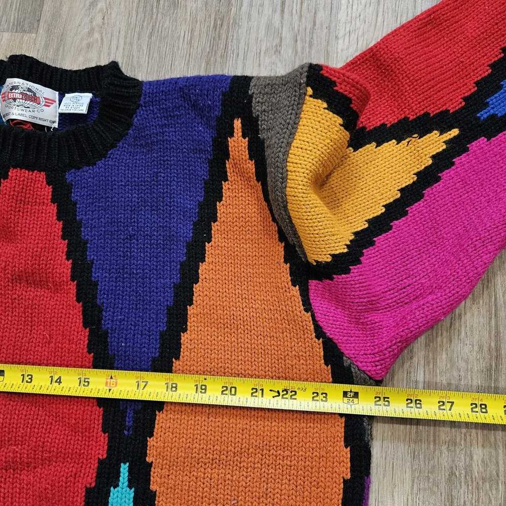 Vtg 80s Colorblock Sweater Womens Size 22W 2XL Mu… - image 7
