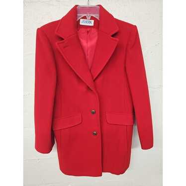 VTG J G Hook 100% Wool Red Pea Coat Metal Buttons… - image 1