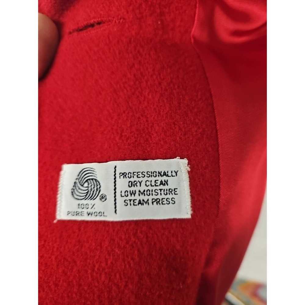 VTG J G Hook 100% Wool Red Pea Coat Metal Buttons… - image 4