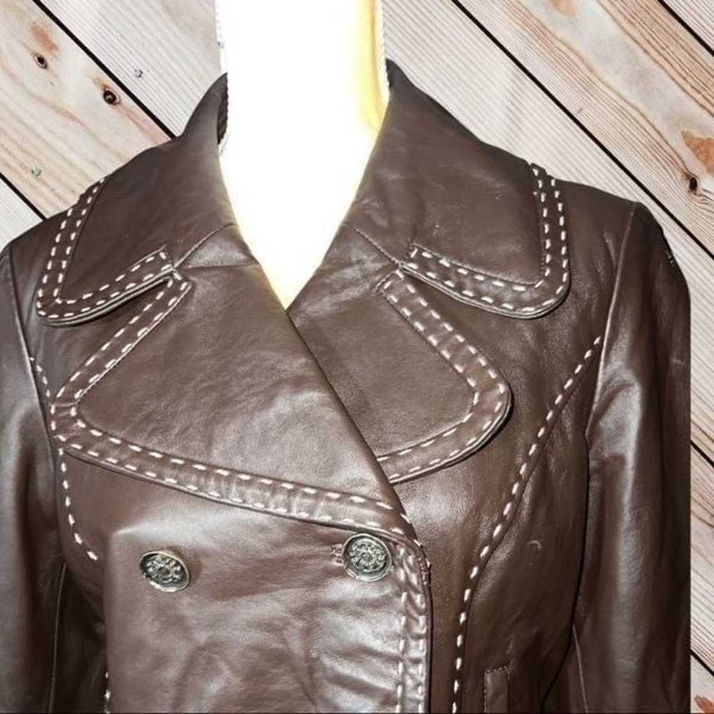 Wilson’s leather chocolate brown cropped jacket w… - image 2