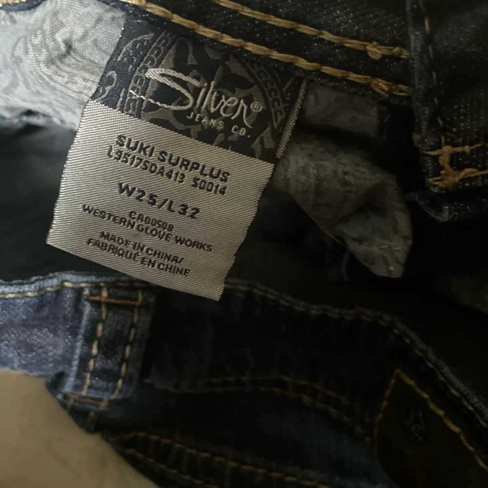 vintage silver low rise bootcut jeans - image 4