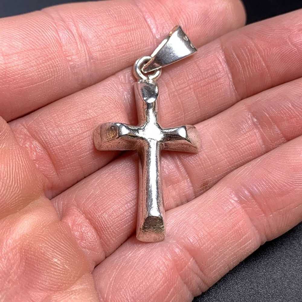 Solid Sterling Silver 925 Puffed Design Religious… - image 5