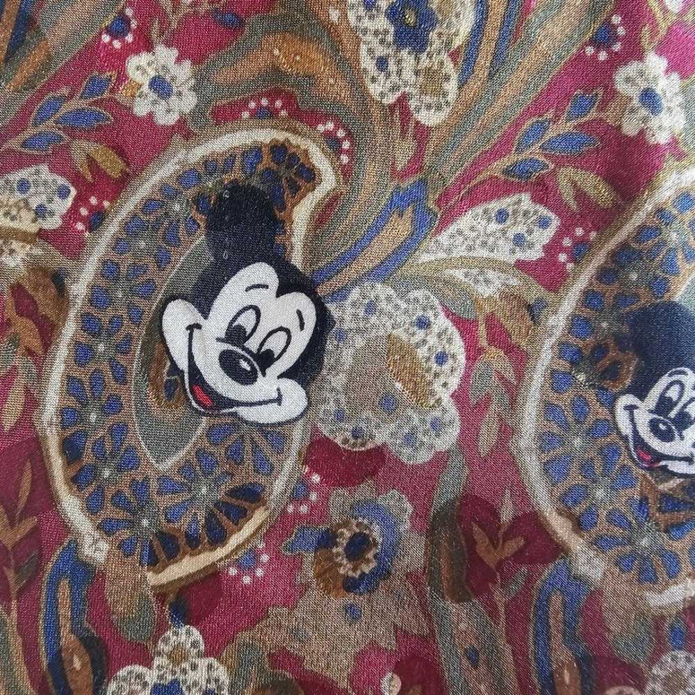 Disney Vintage Mickey Mouse Paisley Floral Print … - image 2