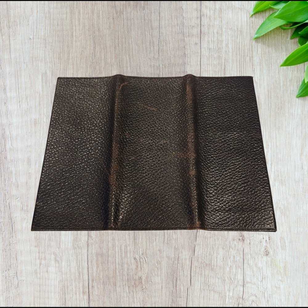 VTG Antique Pebbled Leather Stitched 3 Fold Vest … - image 3