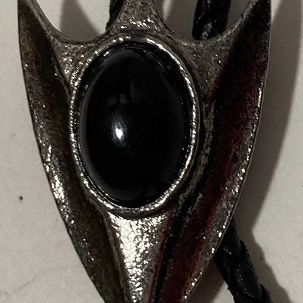 Vintage Metal Bolo Tie, Nice Pointed Arrow Black … - image 1