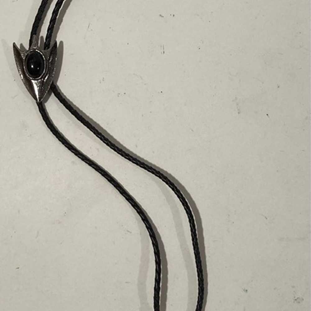 Vintage Metal Bolo Tie, Nice Pointed Arrow Black … - image 4