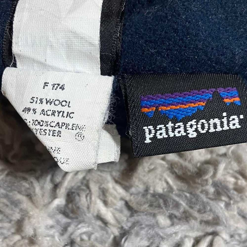 Vintage 90s Rare Patagonia Blue Llama Print Wool … - image 4