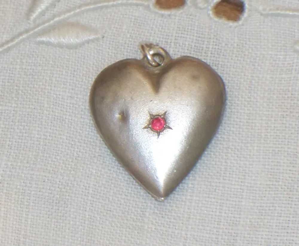 Vintage Slightly Puffy Heart Charm Sterling Silve… - image 7