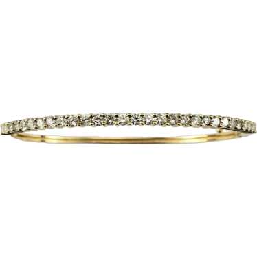 18 Karat Yellow Gold Diamond Bangle Bracelet #173… - image 1