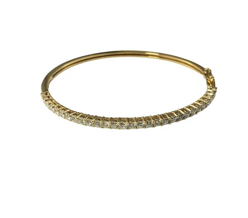 18 Karat Yellow Gold Diamond Bangle Bracelet #173… - image 2