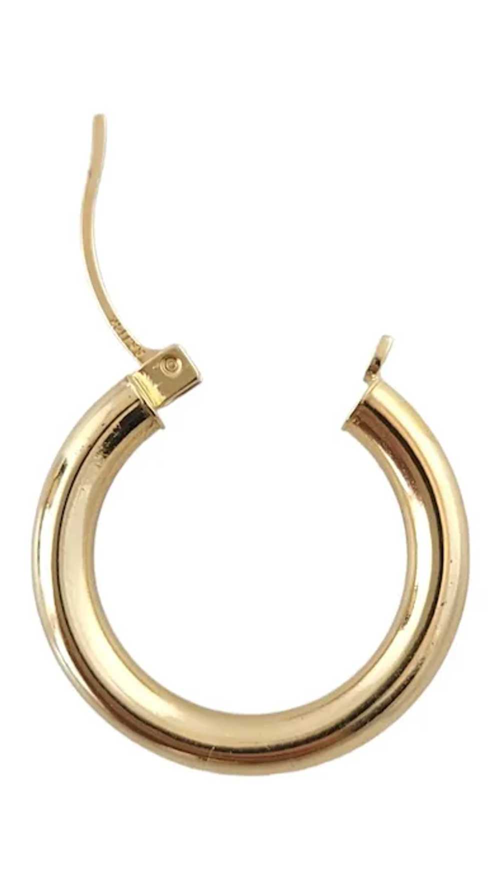 14K Yellow Gold Hoop Earrings #17379 - image 4