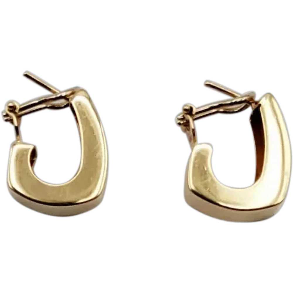 14K Gold 8mm Wide Hoop Earrings - image 4