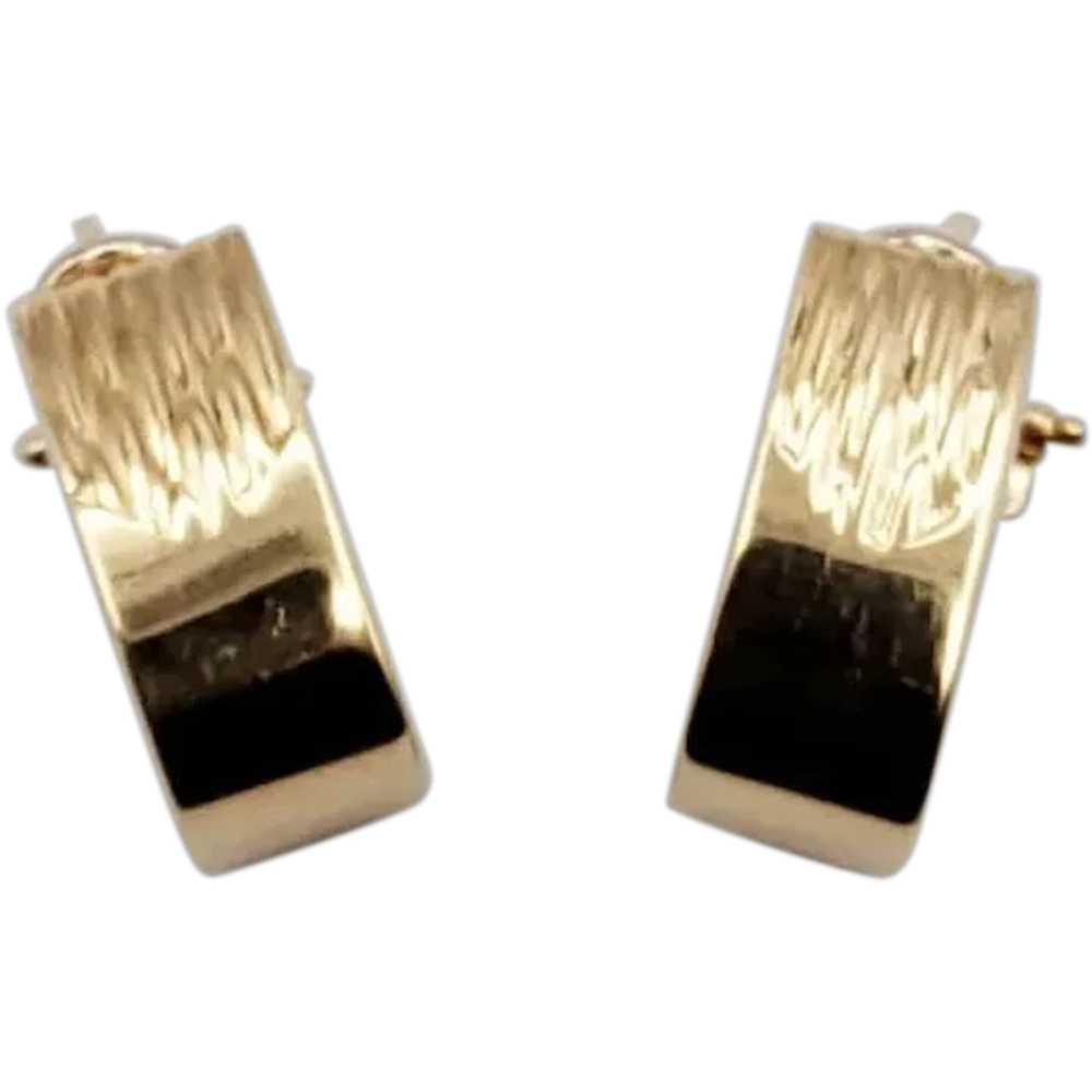14K Gold 8mm Wide Hoop Earrings - image 6