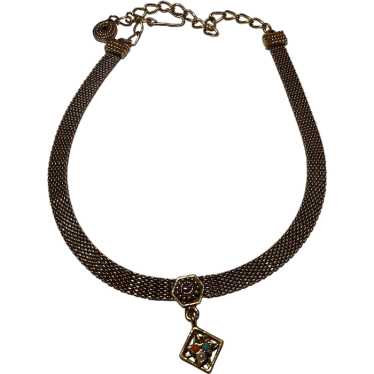 Goldette mesh choker with tiny stones - image 1