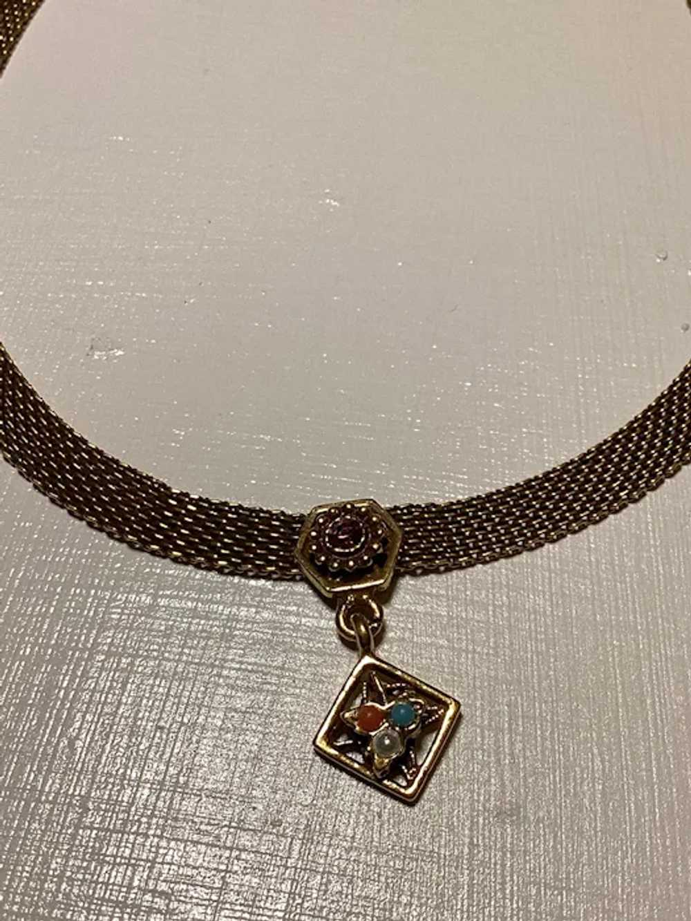 Goldette mesh choker with tiny stones - image 2