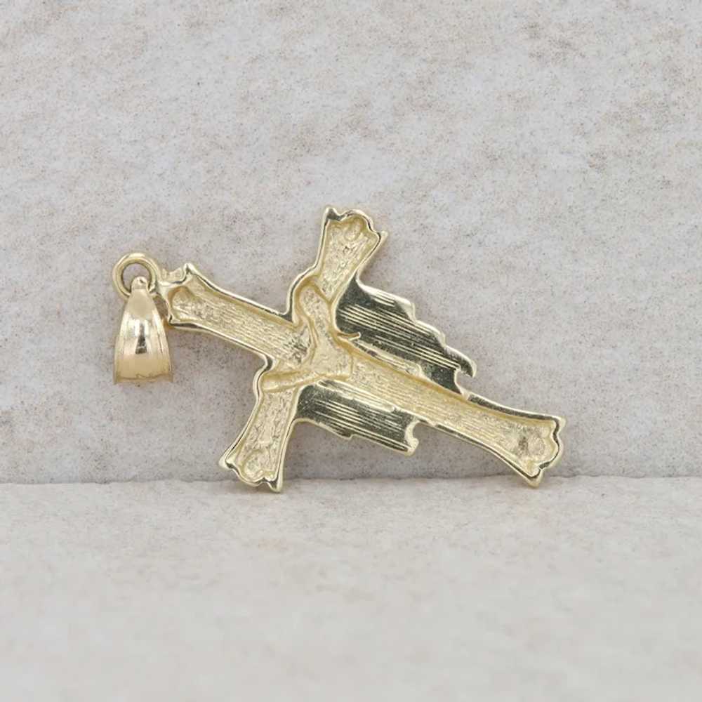14k Yellow Gold Cross with Robe Pendant 2.06g - image 2