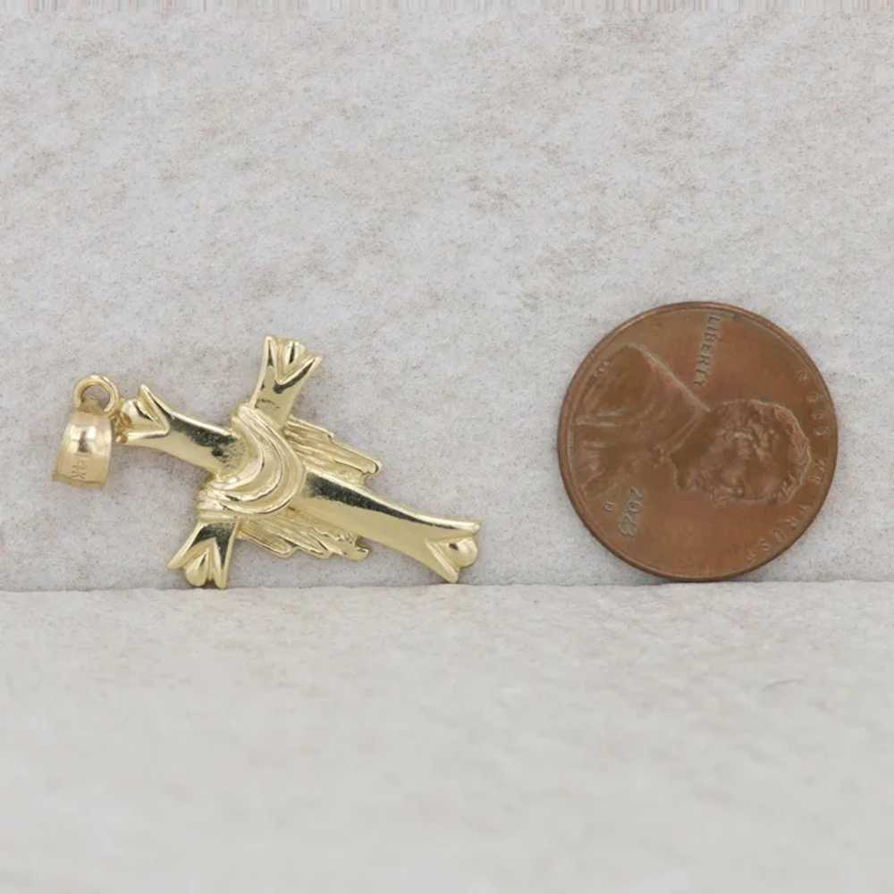 14k Yellow Gold Cross with Robe Pendant 2.06g - image 3