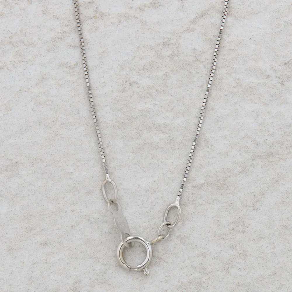 14k White Gold Graduated Diamond Pendant Necklace - image 3