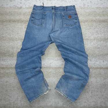 Vintage Carhartt Jeans Relaxed Fit Plaid Lined Me… - image 1