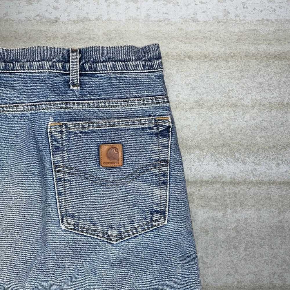 Vintage Carhartt Jeans Relaxed Fit Plaid Lined Me… - image 3