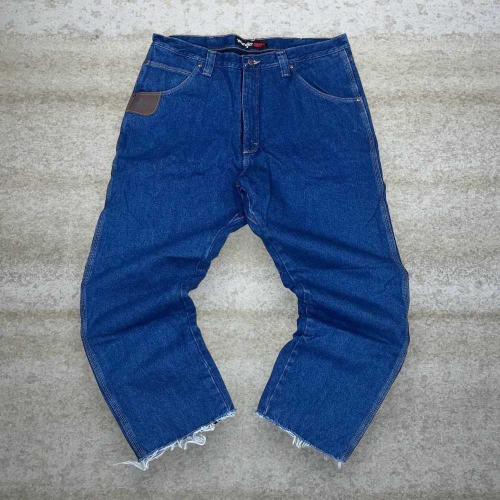 Wrangler Riggs Jeans Fleece Lined Medium Wash Den… - image 2