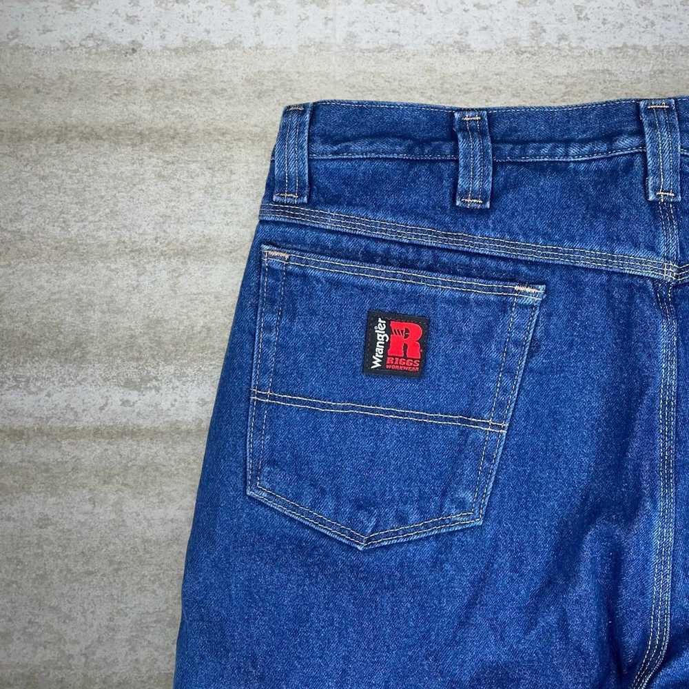 Wrangler Riggs Jeans Fleece Lined Medium Wash Den… - image 3