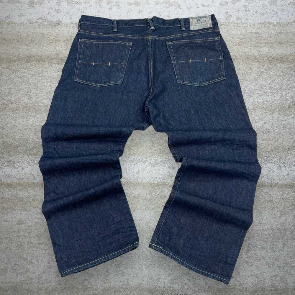 Vintage Polo Jeans Baggy Wide Leg Fit Dark Wash D… - image 1