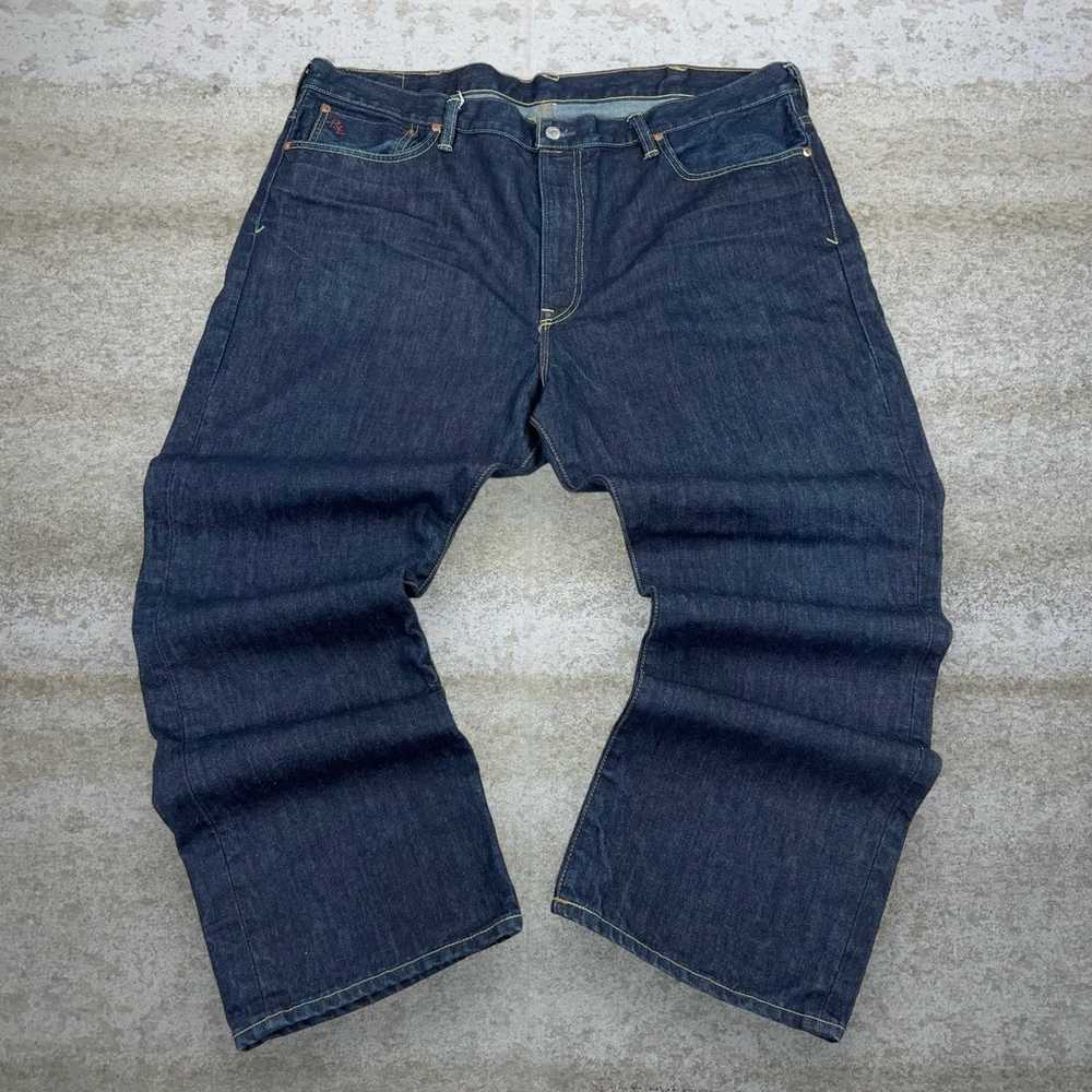 Vintage Polo Jeans Baggy Wide Leg Fit Dark Wash D… - image 2