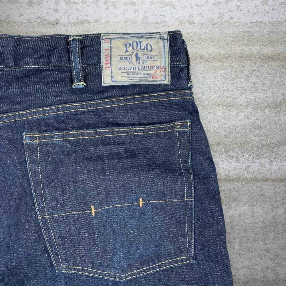 Vintage Polo Jeans Baggy Wide Leg Fit Dark Wash D… - image 3