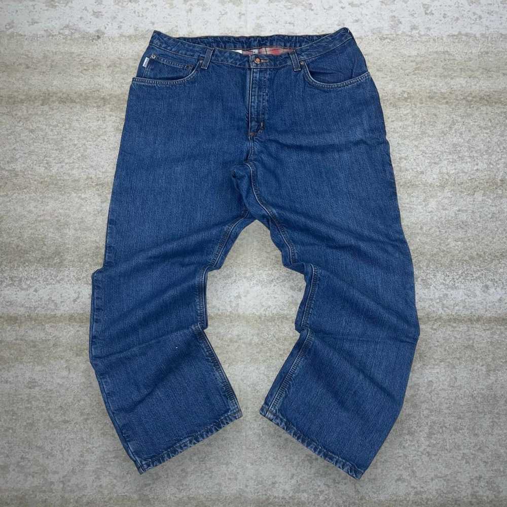 Vintage Flannel Lined Carhartt Jeans Dark Wash De… - image 2