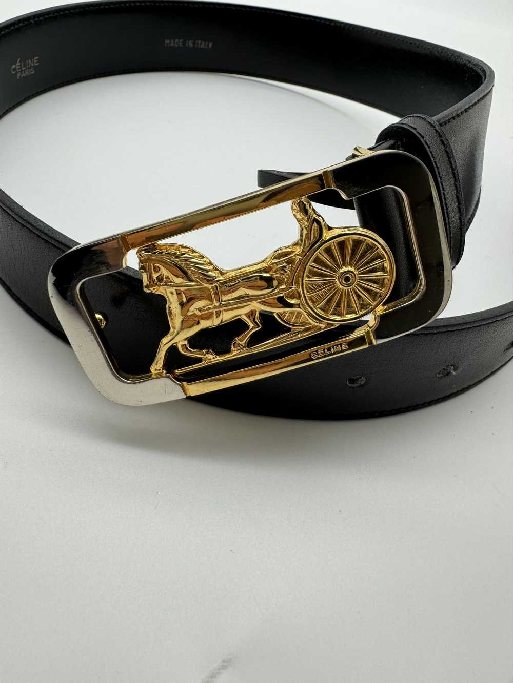 Celine Celine Vintage Horse Carriage Belt - image 3