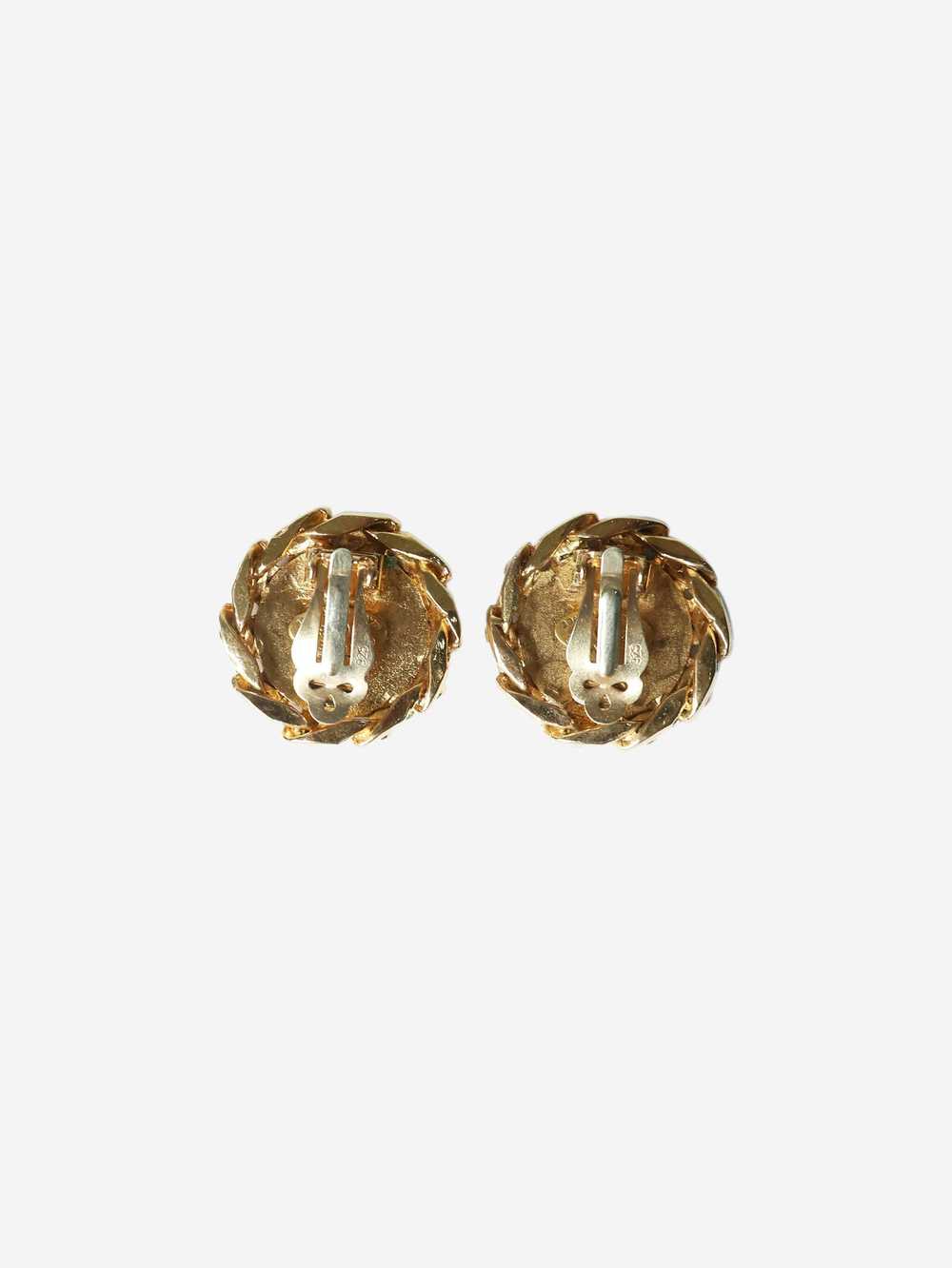 Chanel Gold coco mark chain clip-on earrings - image 4