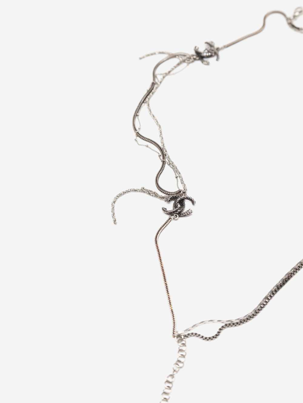 Chanel Silver triple CC chain necklace - image 3